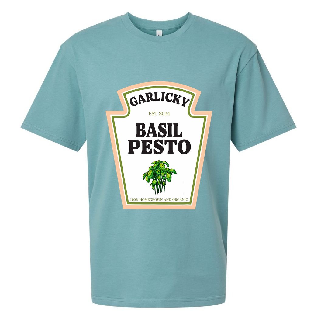 Garlicky Basil Pesto Condiment Costume Party Matching Sueded Cloud Jersey T-Shirt