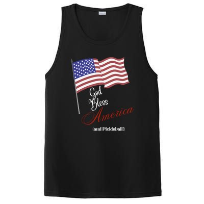 God Bless Pickleball Fun Pickleball Pickleball Flag PosiCharge Competitor Tank