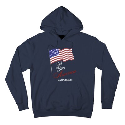 God Bless Pickleball Fun Pickleball Pickleball Flag Hoodie