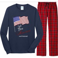 God Bless Pickleball Fun Pickleball Pickleball Flag Long Sleeve Pajama Set