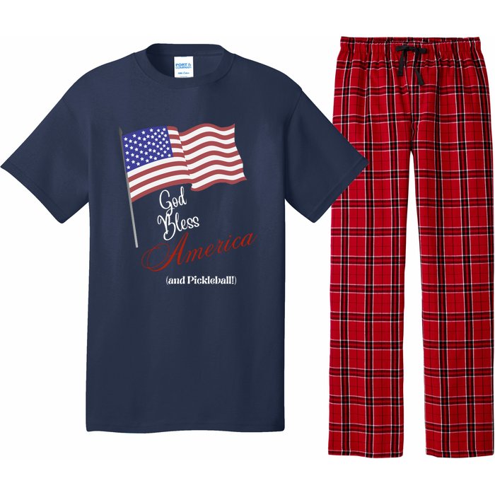 God Bless Pickleball Fun Pickleball Pickleball Flag Pajama Set