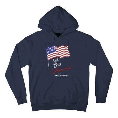 God Bless Pickleball Fun Pickleball Pickleball Flag Tall Hoodie