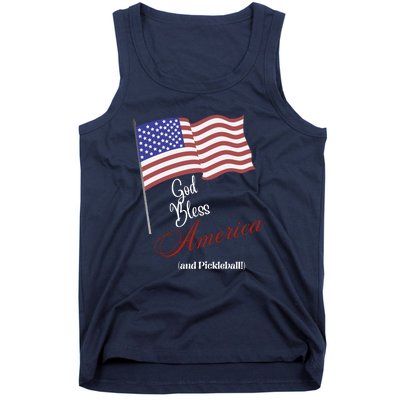 God Bless Pickleball Fun Pickleball Pickleball Flag Tank Top