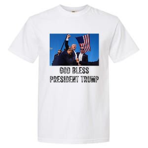 God Bless President Trump Donald Trump 2024 Raglan Baseball Garment-Dyed Heavyweight T-Shirt