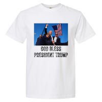 God Bless President Trump Donald Trump 2024 Raglan Baseball Garment-Dyed Heavyweight T-Shirt