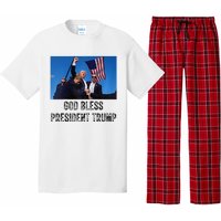 God Bless President Trump Donald Trump 2024 Raglan Baseball Pajama Set