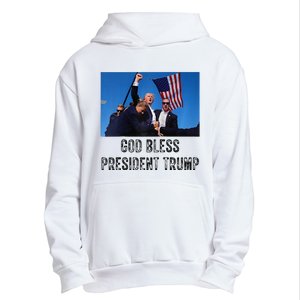 God Bless President Trump Donald Trump 2024 Raglan Baseball Urban Pullover Hoodie