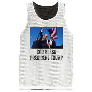 God Bless President Trump Donald Trump 2024 Raglan Baseball Mesh Reversible Basketball Jersey Tank