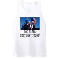 God Bless President Trump Donald Trump 2024 Raglan Baseball PosiCharge Competitor Tank