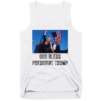 God Bless President Trump Donald Trump 2024 Raglan Baseball Tank Top