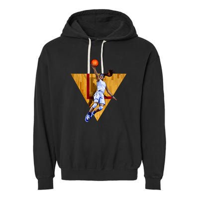 Girl Basketball Player Layup In Action Garment-Dyed Fleece Hoodie