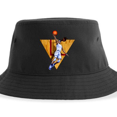 Girl Basketball Player Layup In Action Sustainable Bucket Hat