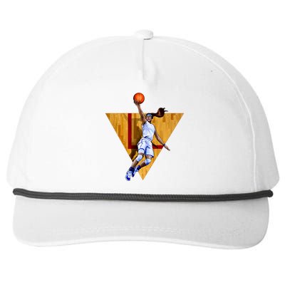 Girl Basketball Player Layup In Action Snapback Five-Panel Rope Hat