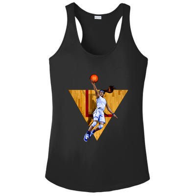Girl Basketball Player Layup In Action Ladies PosiCharge Competitor Racerback Tank
