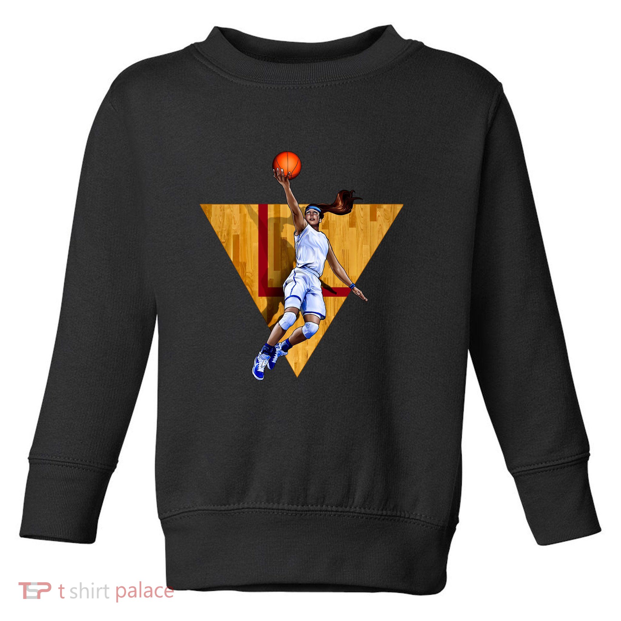Girl Basketball Player Layup In Action Toddler Sweatshirt