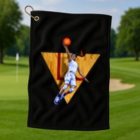 Girl Basketball Player Layup In Action Golf Towel