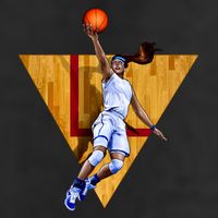 Girl Basketball Player Layup In Action Golf Towel