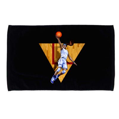 Girl Basketball Player Layup In Action Microfiber Hand Towel