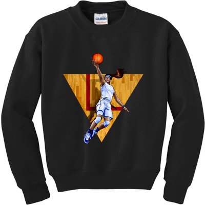 Girl Basketball Player Layup In Action Kids Sweatshirt