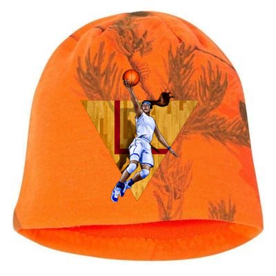 Girl Basketball Player Layup In Action Kati - Camo Knit Beanie