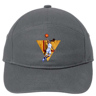 Girl Basketball Player Layup In Action 7-Panel Snapback Hat