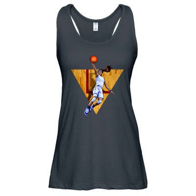 Girl Basketball Player Layup In Action Ladies Essential Flowy Tank