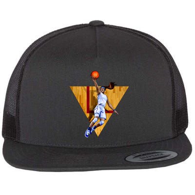 Girl Basketball Player Layup In Action Flatbill Hat