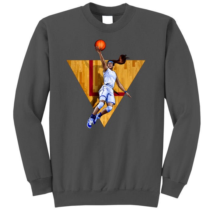 Girl Basketball Player Layup In Action Tall Sweatshirt