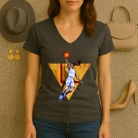 Girl Basketball Player Layup In Action Women's V-Neck T-Shirt
