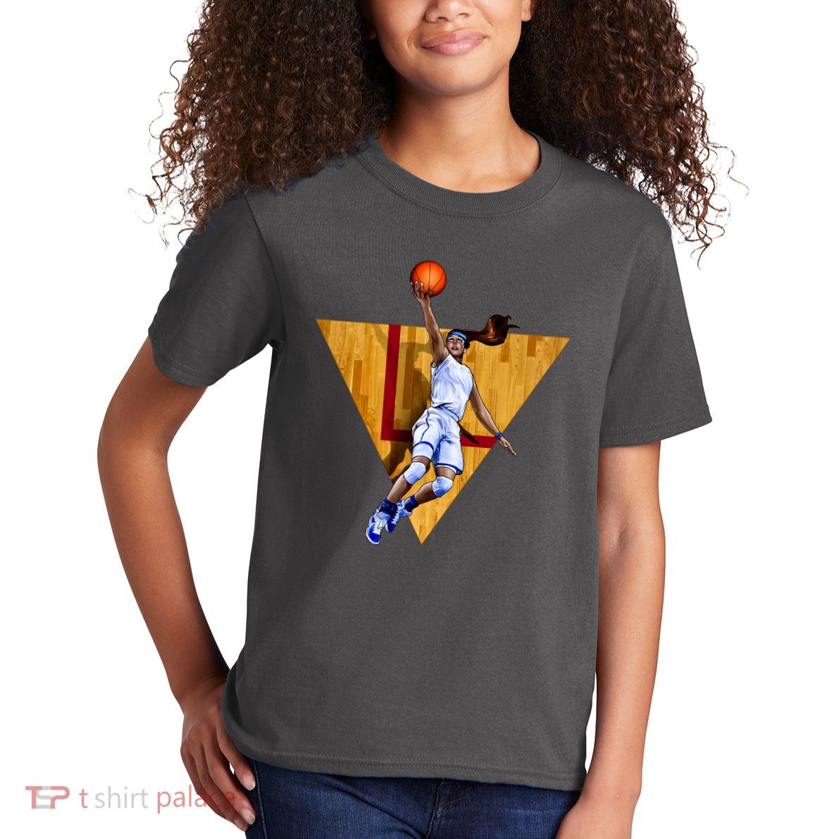 Girl Basketball Player Layup In Action Kids T-Shirt