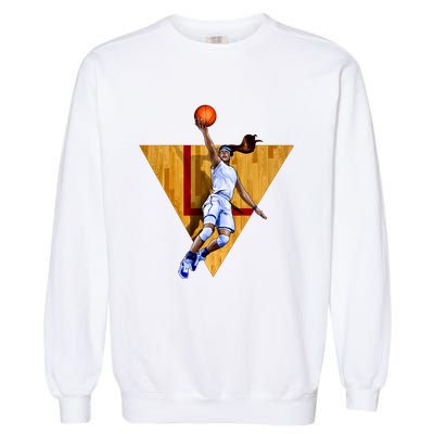 Girl Basketball Player Layup In Action Garment-Dyed Sweatshirt