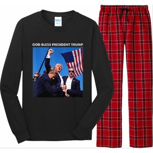 God Bless President Trump Shooting At Donald Trump Rally Long Sleeve Pajama Set