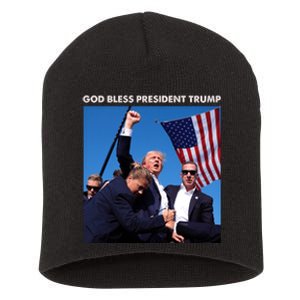 God Bless President Trump Trending Trump Was Just Shot At Pennsylvania Short Acrylic Beanie