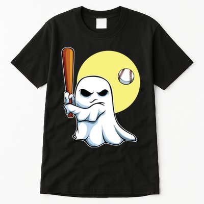 Ghost Baseball Player Lazy Halloween Costume Cute Sport Tall T-Shirt