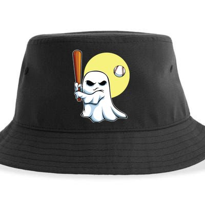 Ghost Baseball Player Lazy Halloween Costume Cute Sport Sustainable Bucket Hat