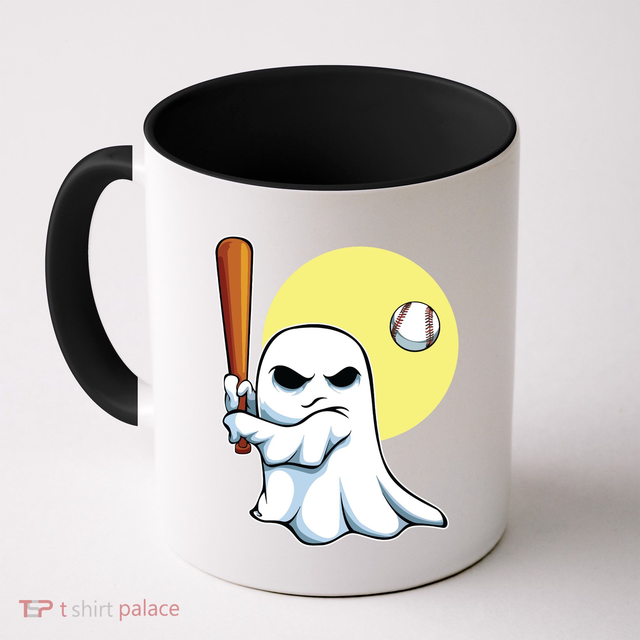 Ghost Baseball Player Lazy Halloween Costume Cute Sport Mug