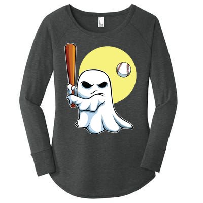 Ghost Baseball Player Lazy Halloween Costume Cute Sport Women's Perfect Tri Tunic Long Sleeve Shirt