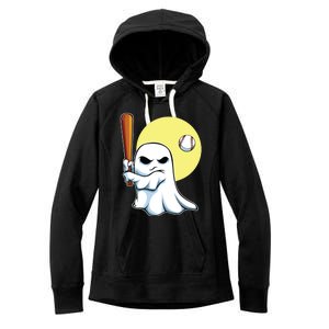 Ghost Baseball Player Lazy Halloween Costume Cute Sport Women's Fleece Hoodie