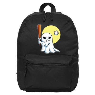 Ghost Baseball Player Lazy Halloween Costume Cute Sport 16 in Basic Backpack