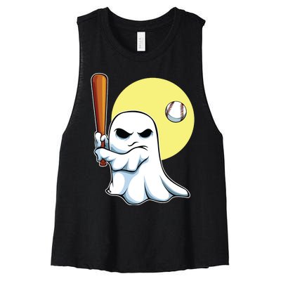 Ghost Baseball Player Lazy Halloween Costume Cute Sport Women's Racerback Cropped Tank