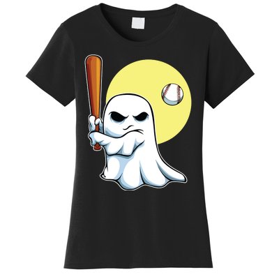 Ghost Baseball Player Lazy Halloween Costume Cute Sport Women's T-Shirt