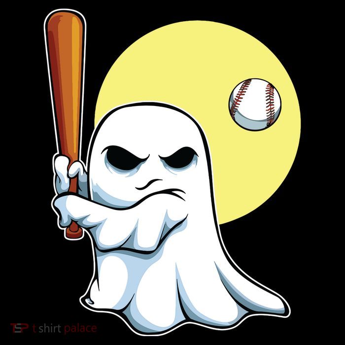 Ghost Baseball Player Lazy Halloween Costume Cute Sport Women's V-Neck T-Shirt