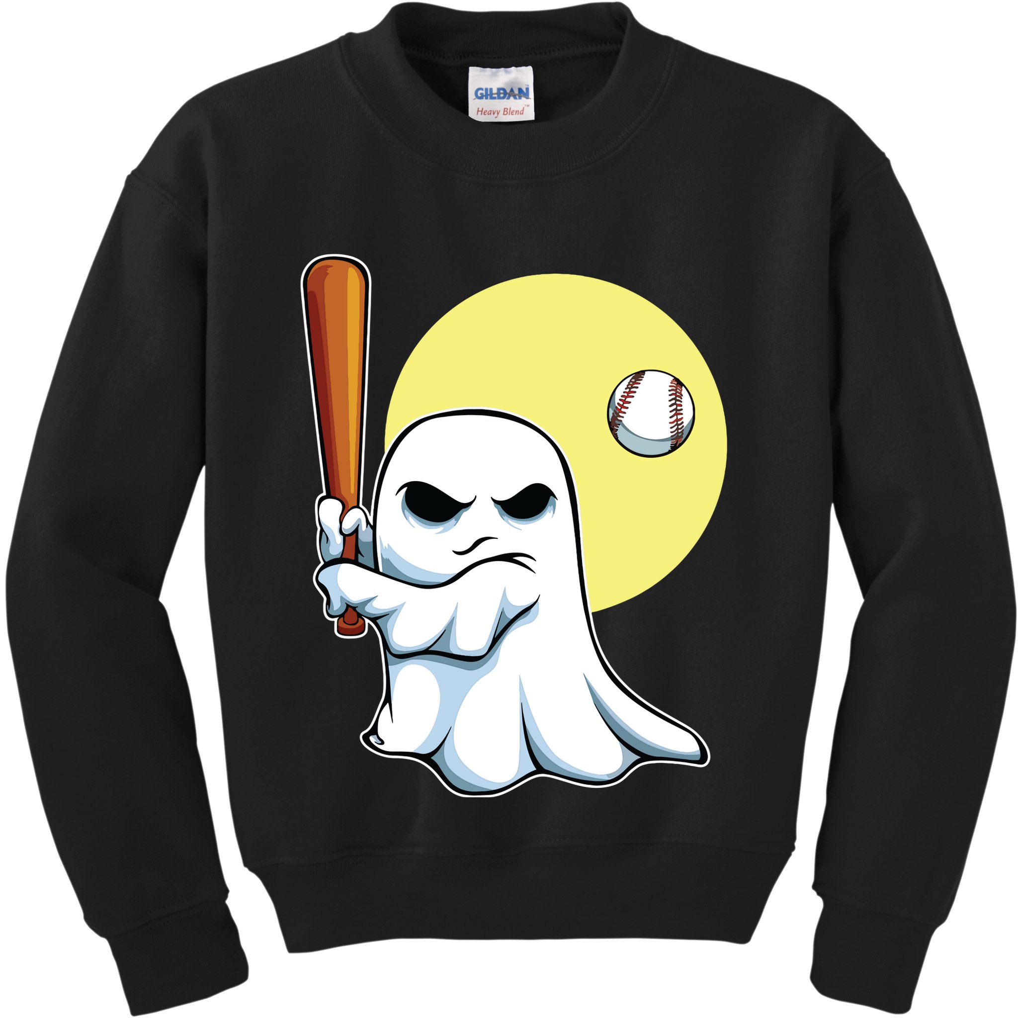 Ghost Baseball Player Lazy Halloween Costume Cute Sport Kids Sweatshirt