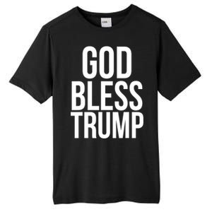 God Bless President Donald Trump Gift Tall Fusion ChromaSoft Performance T-Shirt