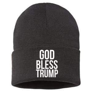 God Bless President Donald Trump Gift Sustainable Knit Beanie