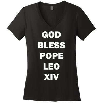 God Bless Pope Leo XIV Women's V-Neck T-Shirt