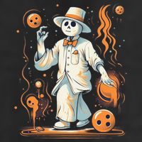 Ghost Bowling Player Halloween Costume Bowler Cool Comfort Performance Bucket Hat