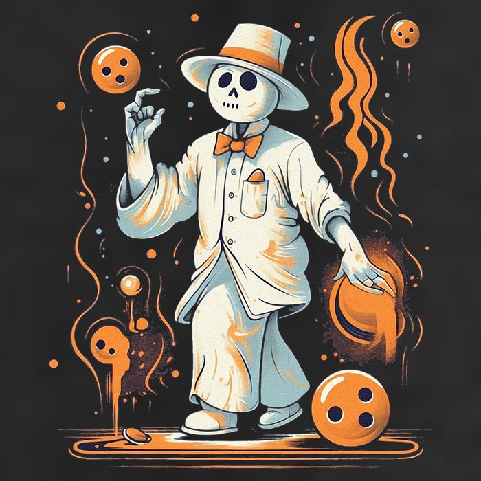 Ghost Bowling Player Halloween Costume Bowler Cool Comfort Performance Bucket Hat