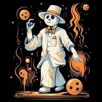 Ghost Bowling Player Halloween Costume Bowler Cooling Performance Crew T-Shirt