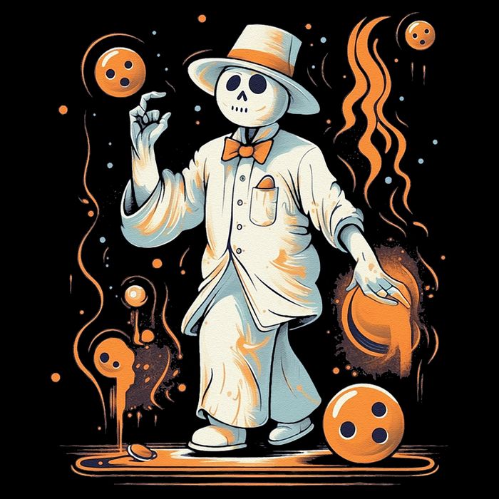 Ghost Bowling Player Halloween Costume Bowler Sustainable Bucket Hat